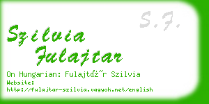 szilvia fulajtar business card